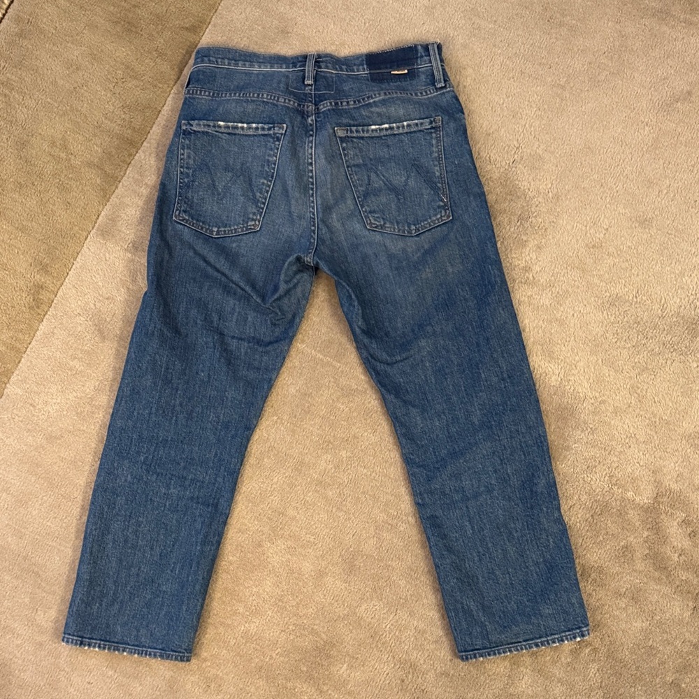 MOTHER Men's Straight Leg Jeans in Distressed Blue - Picture 6 of 6